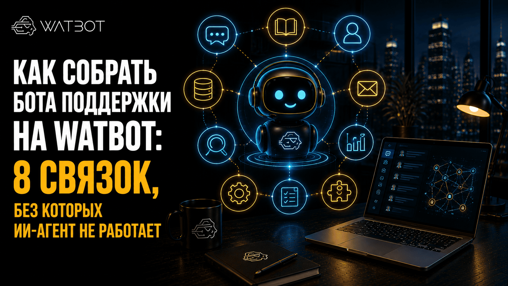 КАК СОБРАТЬ БОТА ПОДДЕРЖКИ НА WATBOT: 8 СВЯЗОК, БЕЗ КОТОРЫХ ИИ-АГЕНТ НЕ РАБОТАЕТ